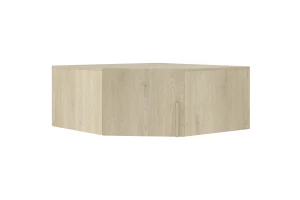 BRISSO BR4 Eckkleiderschrank 95 cm 1-türig, Kaschmir, Eiche Cremona, Platingrau, Metallgriffen Deine Möbel