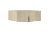 Eck-Wandschrank in Eiche hell mit elegantem schwarzem Griff