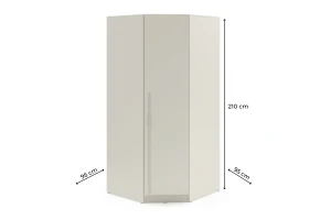 BRISSO BR4 Eckkleiderschrank 95 cm 1-türig, Kaschmir, Eiche Cremona, Platingrau, Metallgriffen Deine Möbel