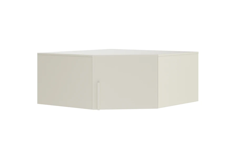 Beiger Eck-Hängeschrank der Brisso Kollektion für das Schlafzimmer, geschlossene Front.