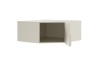 Moderner Eck-Wandschrank in Kaschmir Beige mit geöffneter Tür und geräumigem Innenfach.