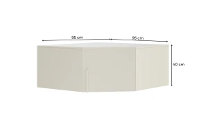 BRISSO BR4 Eckkleiderschrank 95 cm 1-türig, Kaschmir, Eiche Cremona, Platingrau, Metallgriffen Deine Möbel