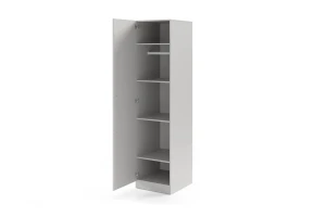 BRISSO BR5 Kleiderschrank 50 cm 1-türig, Kaschmir, Eiche Cremona, Platingrau, Metallgriffen Deine Möbel