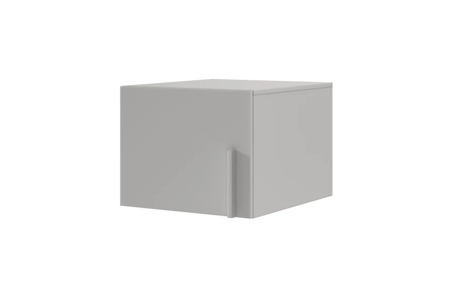 Kleiner weißer Hängeschrank, quadratischer Oberschrank mit Tür.
