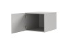 Weißer Küchen-Hängeschrank mit geöffneter Tür, Blick ins Innere.