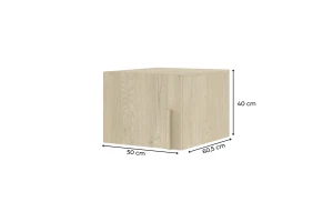 BRISSO BR5 Kleiderschrank 50 cm 1-türig, Kaschmir, Eiche Cremona, Platingrau, Metallgriffen Deine Möbel