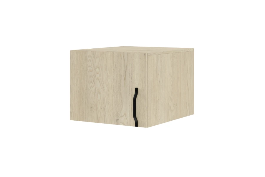 Kleiner Hängeschrank in Eiche Ceremonia mit schwarzem Bogengriff, Brisso Kollektion.