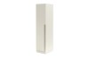 Schmaler Hochschrank in Kaschmir Beige mit langem Stabgriff, ideal für kleine Räume.