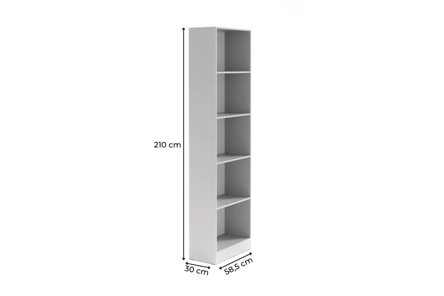 Abmessungen des Brisso Standregals BR6: 210 cm hoch, 58,5 cm breit und 30 cm tief.