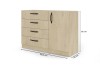 Sideboard in Eiche mit schwarzen Griffen und Maßen: 120,5 x 85 x 40 cm