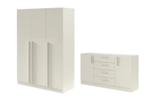 BRISSO B Schlafzimmer-Set mit 3-türigem Kleiderschrank BR2 und Kommode BRK1 Deine Möbel