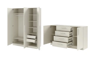 BRISSO B Schlafzimmer-Set mit 3-türigem Kleiderschrank BR2 und Kommode BRK1 Deine Möbel