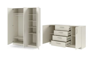 BRISSO B Schlafzimmer-Set mit 3-türigem Kleiderschrank BR2 und Kommode BRK1 Deine Möbel