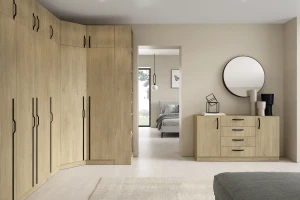 BRISSO C Schlafzimmer-Set mit 2-türigem Kleiderschrank BR3 und Kommode BRK1 Deine Möbel