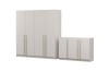 Schlafzimmermöbel Set Beige: 4-türiger Kleiderschrank und Sideboard mit Gold