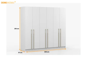 MIRELO C Schlafzimmer-Set mit 4- oder 6-türigem Kleiderschrank & 3-türiger Kommode Deine Möbel 24