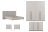 Elegantes Schlafzimmermöbel-Set in hellem Design mit goldenen Akzenten für das Schlafzimmer.