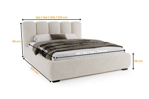 VALERIE Polsterbett mit Bettkasten und Lattenrost Bouclé Deine Möbel