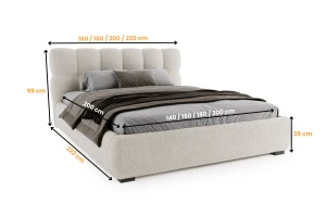 TIFFANY Polsterbett mit Bettkasten und Lattenrost Bouclé Deine Möbel