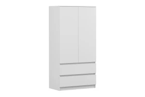 SIMO 01 Kleiderschrank Kinderkleiderschrank 120 cm in Weiß, 4 Türen, 2 Schubladen Deine Möbel