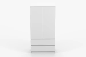 SIMO 01 Kleiderschrank Kinderkleiderschrank 120 cm in Weiß, 4 Türen, 2 Schubladen Deine Möbel