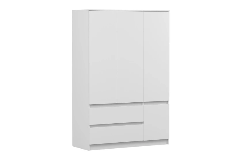 SIMO 02 Kleiderschrank Kinderkleiderschrank in Weiß, 90 cm breit, mit 2 Schubladen Deine Möbel