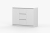 Elegante weiße Kommode, minimalistische Anrichte für Wohn- oder Schlafzimmer.