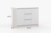 Abmessungen Sideboard Weiß: 120x86x42 cm, kompakte Maße für viel Stauraum.