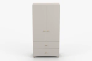 MARCO 02 Kleiderschrank 90 cm kaschmir 2-türig mit 2 Schubladen und Kleiderstange Deine Möbel 