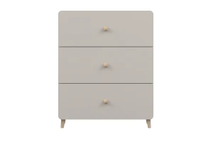 Kommode MARCO 04 80 cm kaschmir mit 3 Schubladen, Holzgriffe & Holzfüße Deine Möbel