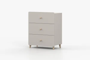 Kommode MARCO 04 80 cm kaschmir mit 3 Schubladen, Holzgriffe & Holzfüße Deine Möbel