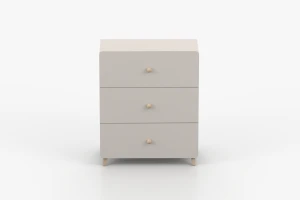 Kommode MARCO 04 80 cm kaschmir mit 3 Schubladen, Holzgriffe & Holzfüße Deine Möbel