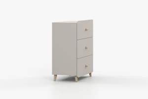Kommode MARCO 04 80 cm kaschmir mit 3 Schubladen, Holzgriffe & Holzfüße Deine Möbel