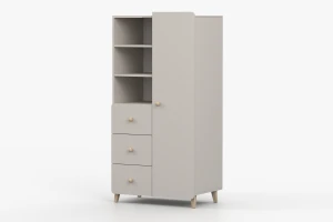 MARCO 05 Kinderregal Regal 80 cm kaschmir mit 3 Schubladen, 3 offenen Fächern und 1 Tür Deine Möbel