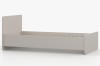 Modernes Einzelbett in Beige mit Lattenrost, seitliche Ansicht