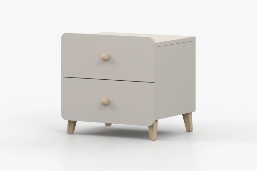 MARCO 07 Nachttisch 55 cm breit kaschmir mit 2 Schubladen Deine Möbel