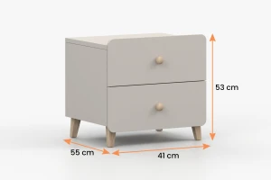 MARCO 07 Nachttisch 55 cm breit kaschmir mit 2 Schubladen Deine Möbel