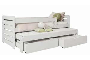 TED 80x180 Weiß Kinderbett Ausziehbett mit Schubladen Deine Möbel 