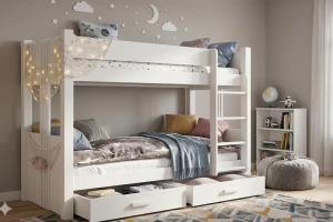 ALEXANDRA II 90x200 Weiß Etagenbett mit Schubladen Deine Möbel 