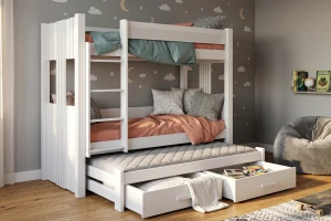 ALEXANDRA III 90x200 Weiß Etagenbett Ausziehbett mit Schubladen Deine Möbel (1)