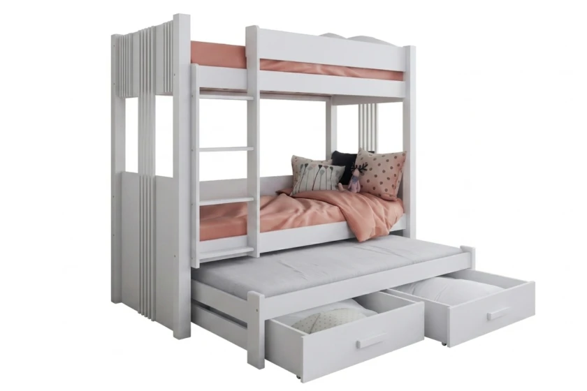 ALEXANDRA III 90x200 Weiß Etagenbett Ausziehbett mit Schubladen Deine Möbel (1)