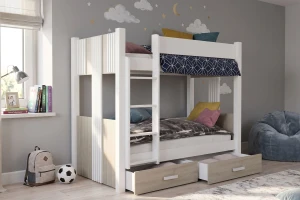 ALEXANDRA II 90x200 Weiß Etagenbett mit Schubladen Deine Möbel  (1)