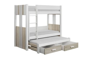 ALEXANDRA III 90x200 Weiß Etagenbett Ausziehbett mit Schubladen Deine Möbel (1) (1)