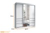 Produktdetails: Weißer Kleiderschrank mit Maßen 180x216x65 cm für die Raumplanung.
