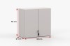 Beiger Wandschrank mit zwei Türen und Maßen 60x56x27 cm für das Heimbüro.