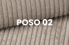 Nahaufnahme des Cordstoffs Poso 02 in Beige für Polstermöbel.