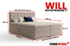 Abmessungen des Boxspringbetts Will: Verschiedene Breiten und 205 cm Tiefe.