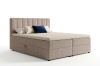Beiges Boxspringbett Will mit strukturiertem Cord-Bezug und Bettkasten.