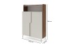 Maßskizze für den Walnuss-Schrank: 160 cm Höhe, 103,2 cm Breite und 42 cm Tiefe.