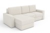 Gemütliches L-Form Sofa in Beige, Seitenansicht links, ideal für moderne Wohnzimmer.